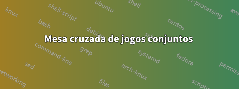 Mesa cruzada de jogos conjuntos