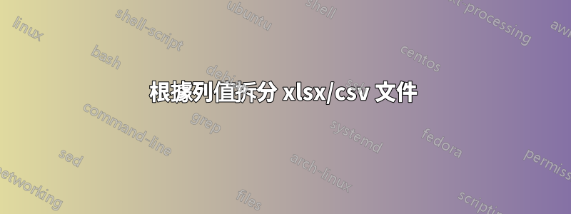 根據列值拆分 xlsx/csv 文件