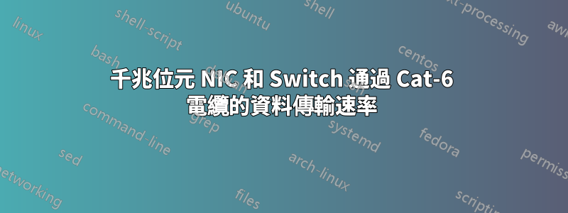 千兆位元 NIC 和 Switch 通過 Cat-6 電纜的資料傳輸速率