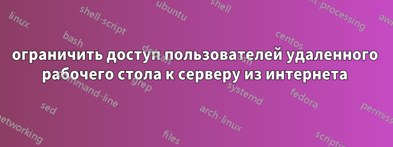 ограничить доступ пользователей удаленного рабочего стола к серверу из интернета