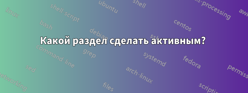 Какой раздел сделать активным?