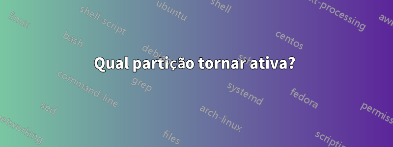 Qual partição tornar ativa?