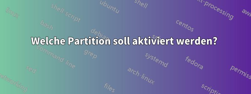 Welche Partition soll aktiviert werden?