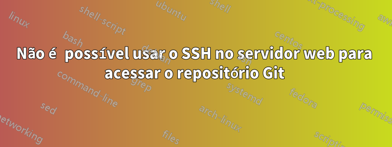 Não é possível usar o SSH no servidor web para acessar o repositório Git