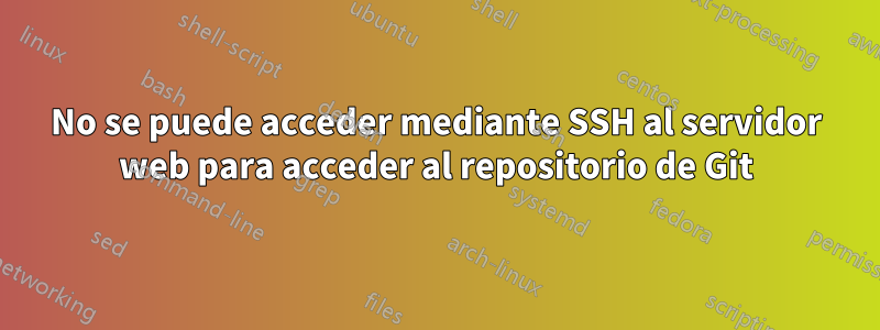 No se puede acceder mediante SSH al servidor web para acceder al repositorio de Git