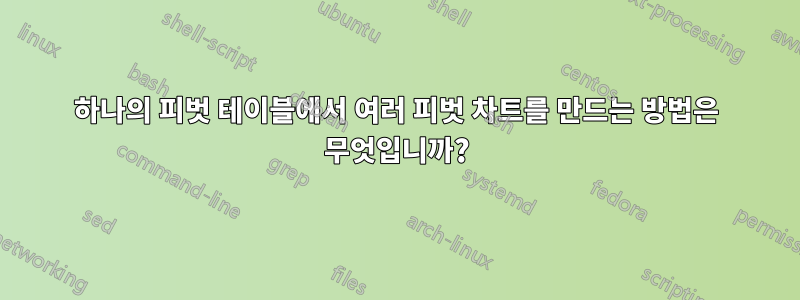 하나의 피벗 테이블에서 여러 피벗 차트를 만드는 방법은 무엇입니까?