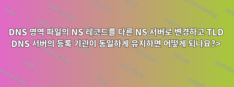 DNS 영역 파일의 NS 레코드를 다른 NS 서버로 변경하고 TLD DNS 서버의 등록 기관이 동일하게 유지하면 어떻게 되나요?>