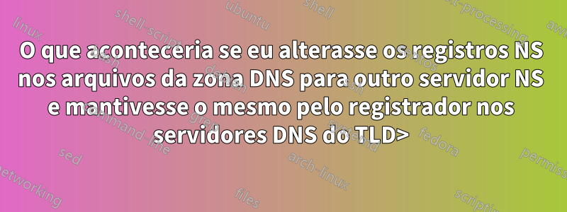 O que aconteceria se eu alterasse os registros NS nos arquivos da zona DNS para outro servidor NS e mantivesse o mesmo pelo registrador nos servidores DNS do TLD>