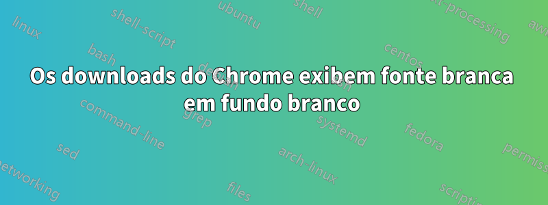 Os downloads do Chrome exibem fonte branca em fundo branco