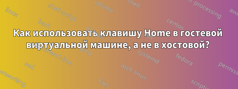 Как использовать клавишу Home в гостевой виртуальной машине, а не в хостовой?