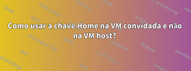 Como usar a chave Home na VM convidada e não na VM host?