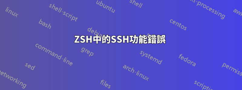 ZSH中的SSH功能錯誤