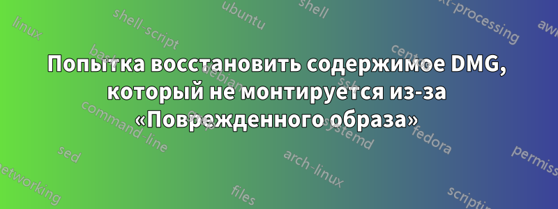 Попытка восстановить содержимое DMG, который не монтируется из-за «Поврежденного образа»