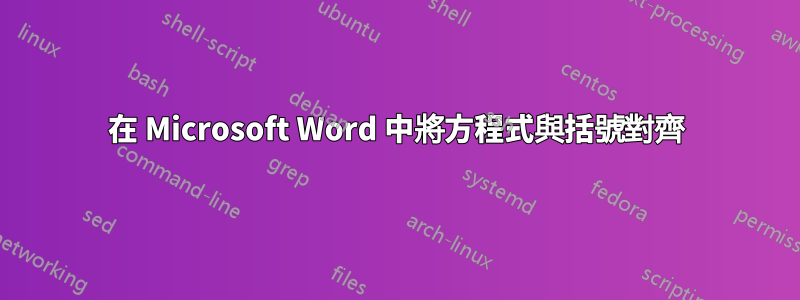 在 Microsoft Word 中將方程式與括號對齊