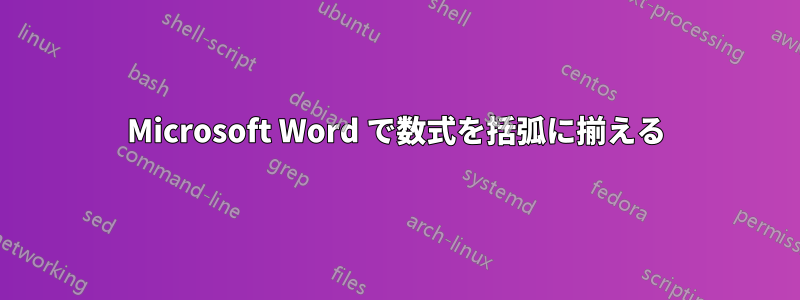 Microsoft Word で数式を括弧に揃える