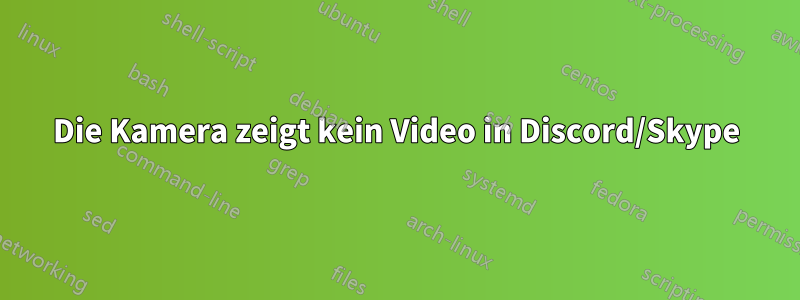 Die Kamera zeigt kein Video in Discord/Skype