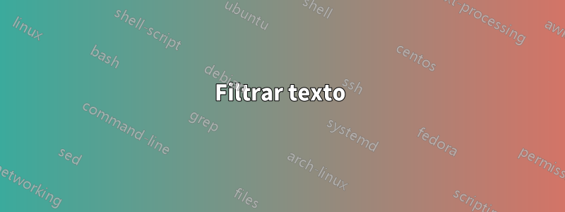 Filtrar texto