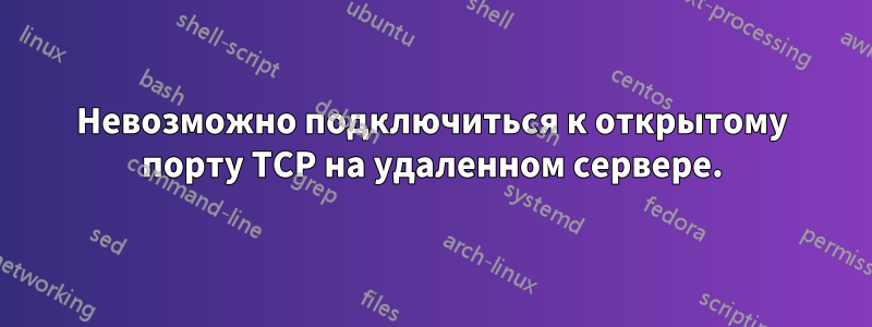 Невозможно подключиться к открытому порту TCP на удаленном сервере.