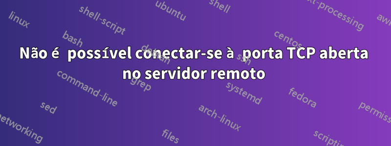 Não é possível conectar-se à porta TCP aberta no servidor remoto