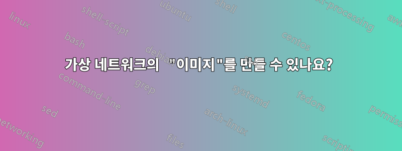 가상 네트워크의 "이미지"를 만들 수 있나요?