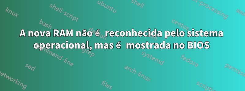 A nova RAM não é reconhecida pelo sistema operacional, mas é mostrada no BIOS