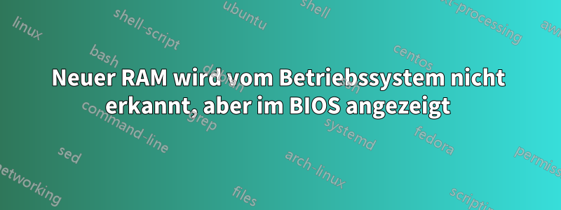 Neuer RAM wird vom Betriebssystem nicht erkannt, aber im BIOS angezeigt