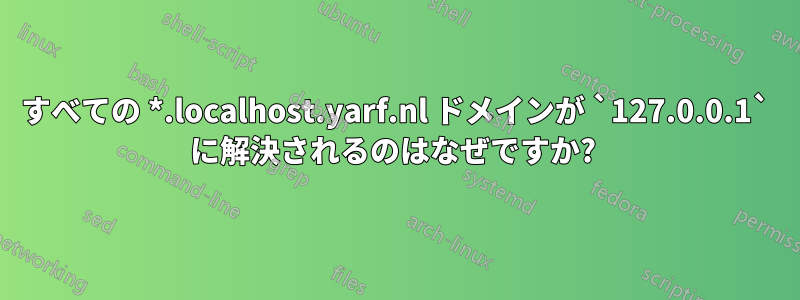 すべての *.localhost.yarf.nl ドメインが `127.0.0.1` に解決されるのはなぜですか? 