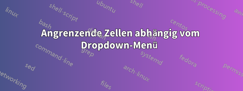 Angrenzende Zellen abhängig vom Dropdown-Menü