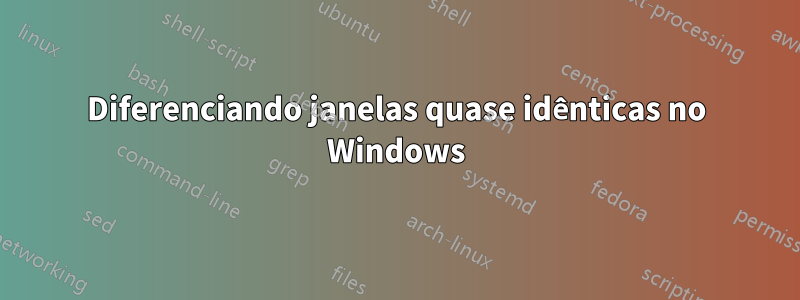 Diferenciando janelas quase idênticas no Windows