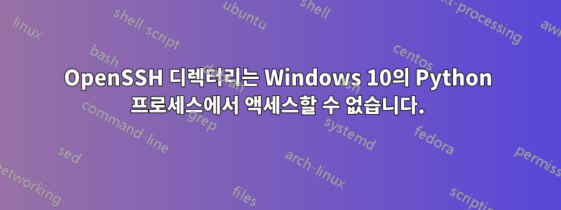 OpenSSH 디렉터리는 Windows 10의 Python 프로세스에서 액세스할 수 없습니다.