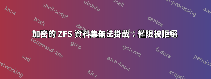 加密的 ZFS 資料集無法掛載：權限被拒絕