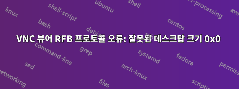 VNC 뷰어 RFB 프로토콜 오류: 잘못된 데스크탑 크기 0x0