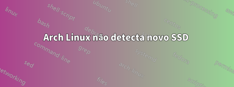 Arch Linux não detecta novo SSD