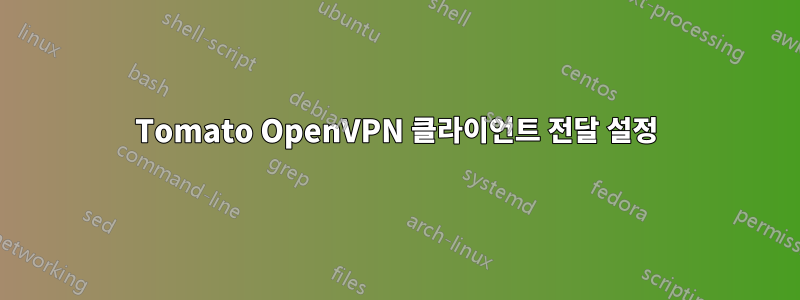 Tomato OpenVPN 클라이언트 전달 설정