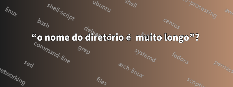 “o nome do diretório é muito longo”?