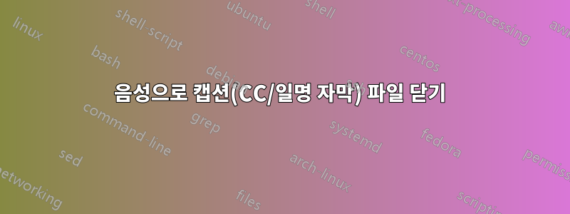 음성으로 캡션(CC/일명 자막) 파일 닫기 