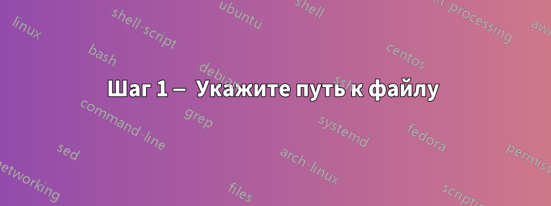 Шаг 1 — Укажите путь к файлу