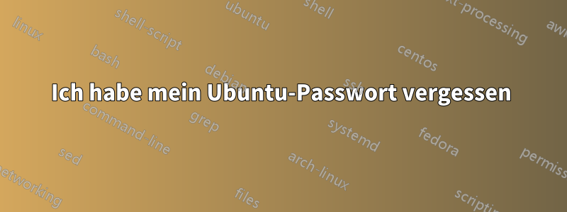 Ich habe mein Ubuntu-Passwort vergessen