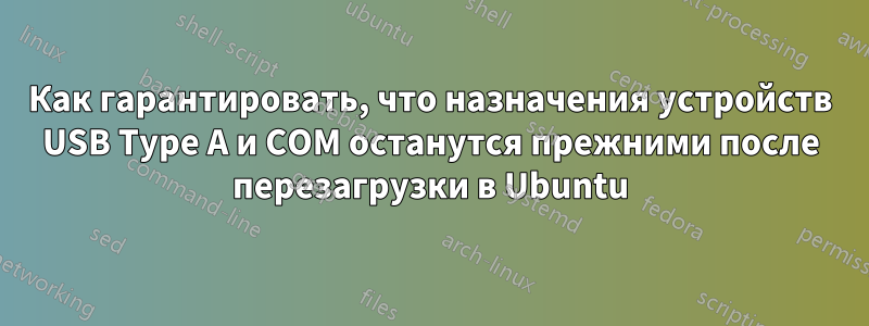 Как гарантировать, что назначения устройств USB Type A и COM останутся прежними после перезагрузки в Ubuntu