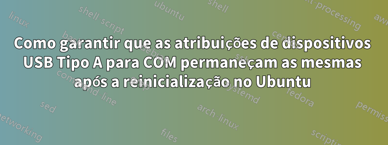 Como garantir que as atribuições de dispositivos USB Tipo A para COM permaneçam as mesmas após a reinicialização no Ubuntu