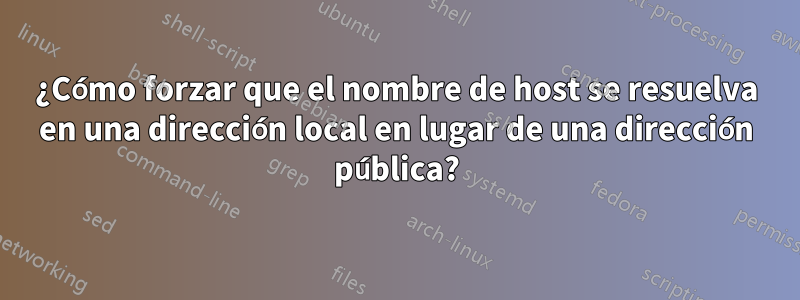 ¿Cómo forzar que el nombre de host se resuelva en una dirección local en lugar de una dirección pública?