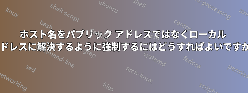 ホスト名をパブリック アドレスではなくローカル アドレスに解決するように強制するにはどうすればよいですか?