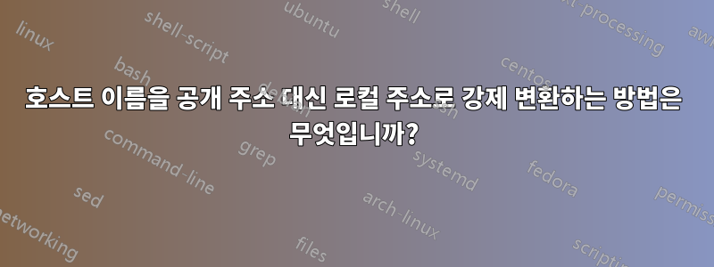 호스트 이름을 공개 주소 대신 로컬 주소로 강제 변환하는 방법은 무엇입니까?