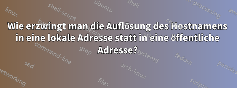 Wie erzwingt man die Auflösung des Hostnamens in eine lokale Adresse statt in eine öffentliche Adresse?