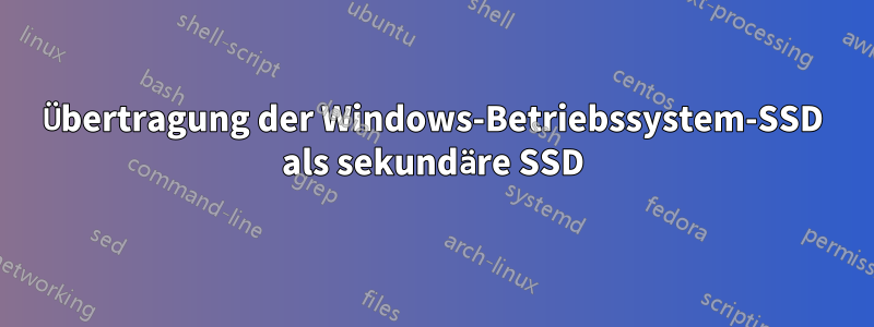 Übertragung der Windows-Betriebssystem-SSD als sekundäre SSD