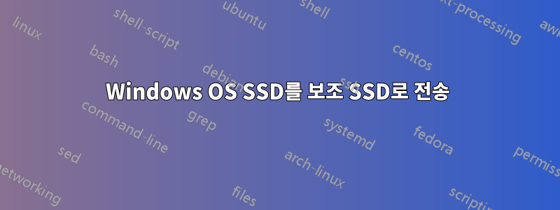 Windows OS SSD를 보조 SSD로 전송