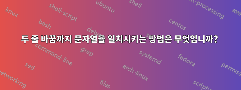 두 줄 바꿈까지 문자열을 일치시키는 방법은 무엇입니까?