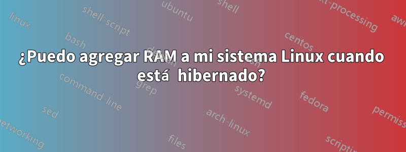 ¿Puedo agregar RAM a mi sistema Linux cuando está hibernado?