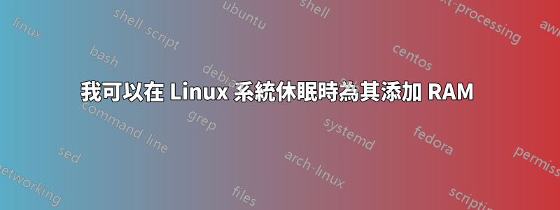 我可以在 Linux 系統休眠時為其添加 RAM