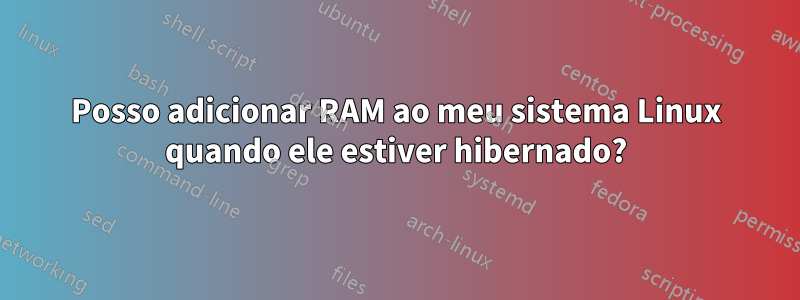 Posso adicionar RAM ao meu sistema Linux quando ele estiver hibernado?